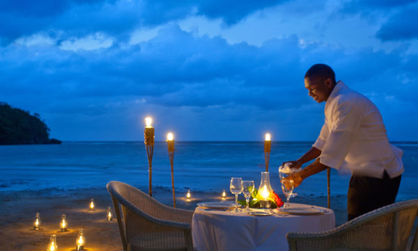 Romantic dinner on the beach