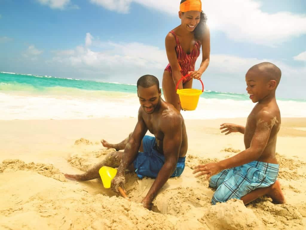 Family holiday at the beach